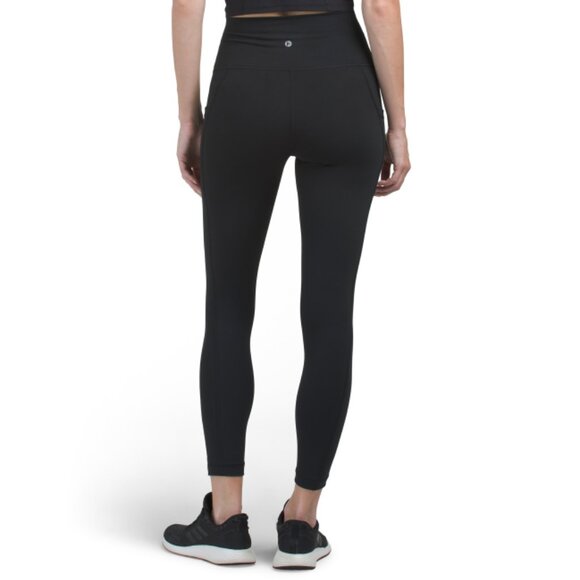 90 DEGREE BY REFLEX Black Wonderlink High Rise Side Pocket Ankle Leggings - Picture 2 of 2